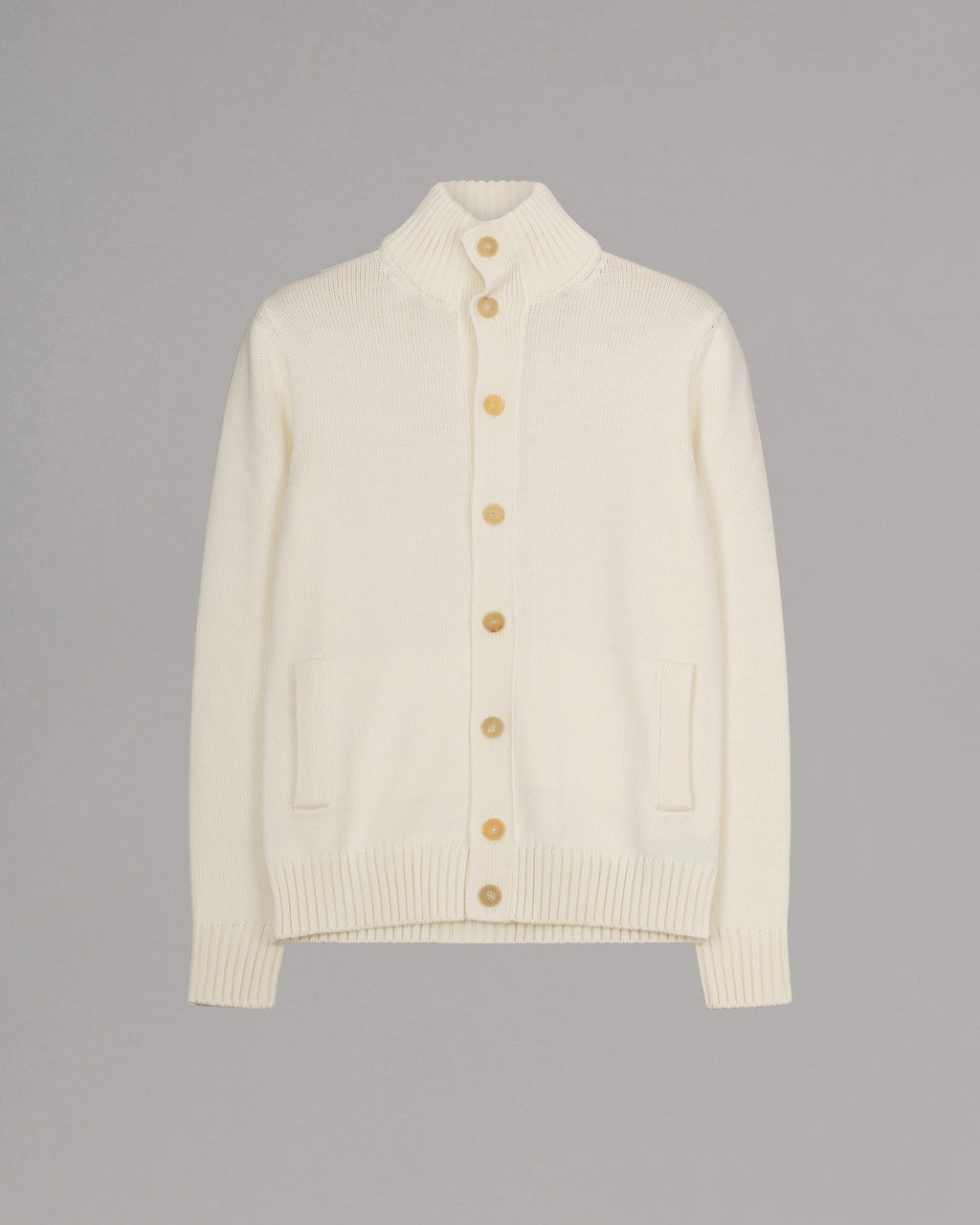 White knitted cardigan 'Chitoto' by Zanone made of merino