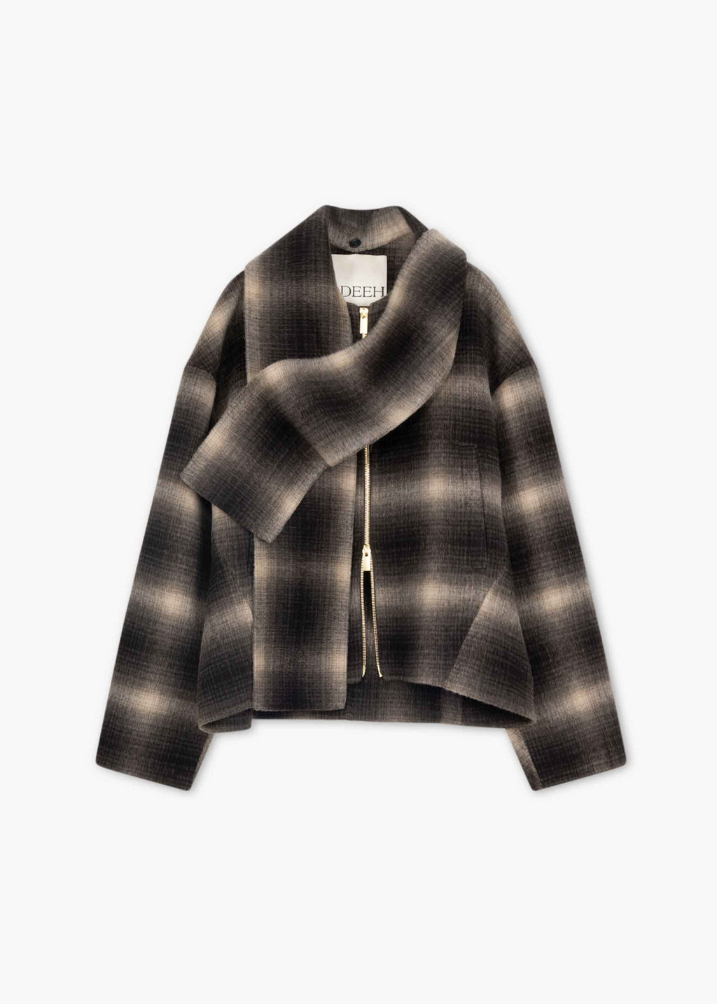 Checked wool mohair jacket by Odeeh in brown Dantendorfer