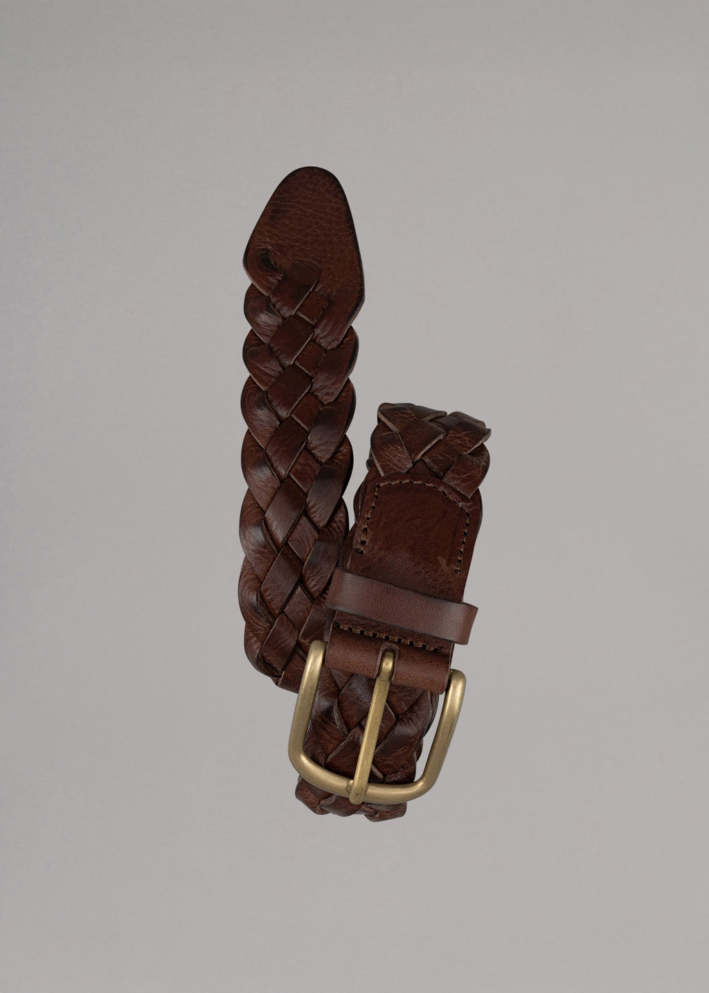 brown braided belt