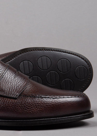 Crockett and Jones Herren Penny Loafer Schuh in braun mit Gummisohle
