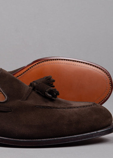 Herren Lederschuh aus Wildleder von Crocett and Jones in dunkel braun